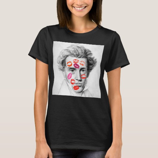"KISS-COVERED KIERKEGAARD" T-SHIRT (Voorkant)