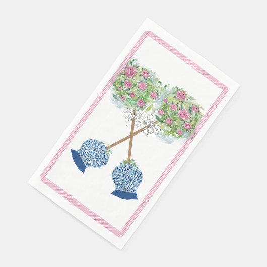 Kiss Cross Topiary Blue en White Ginger Jar Servet (Hoek)