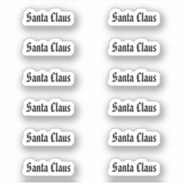 Kiss-Cut Santa Claus Signature American Text Sticker