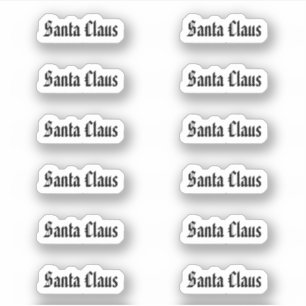 Kiss-Cut Santa Claus Signature American Text Sticker