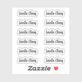 Kiss-Cut Santa Claus Signature Angela Script Sticker (Vel)