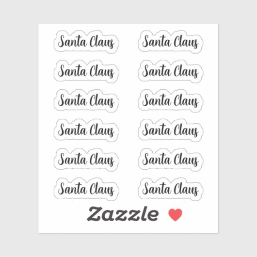Kiss-Cut Santa Claus Signature Angela Script Sticker (Vel)