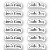 Kiss-Cut Santa Claus Signature Angela Script Sticker (Voorkant)