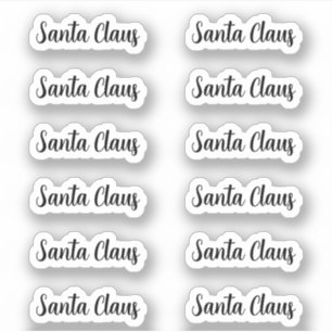 Kiss-Cut Santa Claus Signature Angela Script Sticker