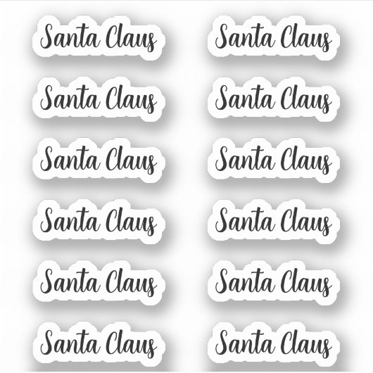 Kiss-Cut Santa Claus Signature Angela Script Sticker (Voorkant)