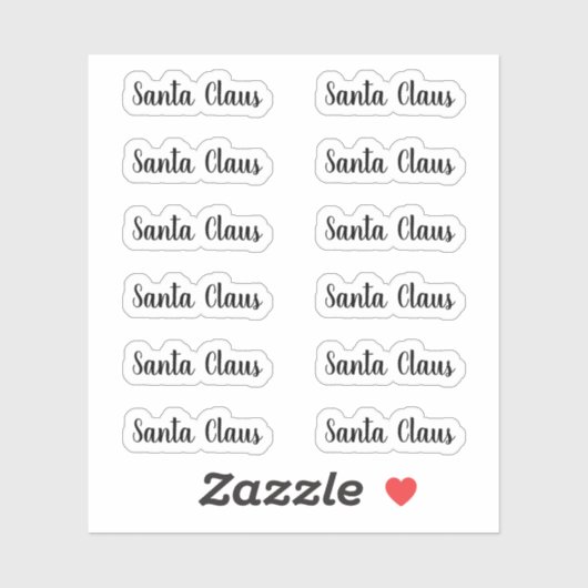 Kiss-Cut Santa Claus Signature Angeletti Script Sticker (Vel)