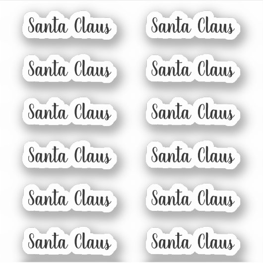 Kiss-Cut Santa Claus Signature Angeletti Script Sticker (Voorkant)