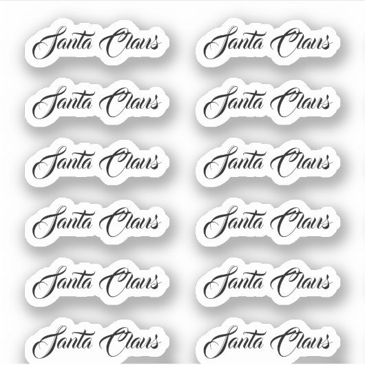 Kiss-Cut Santa Claus Signature Bandung Sticker (Voorkant)