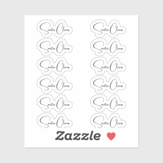 Kiss-Cut Santa Claus Signature Bettina Sticker (Vel)