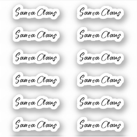 Kiss-Cut Santa Claus Signature Branded Sticker (Voorkant)