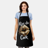 Kiss da Cook Gouden Lippen Schort (Gedragen)