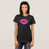 Kiss Day T-shirt voor dames Lips Print top (Voorkant volledig)