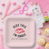 Kiss Dit ben ik een enkele grappige anti-Valentijn Papieren Bordje (Feest)
