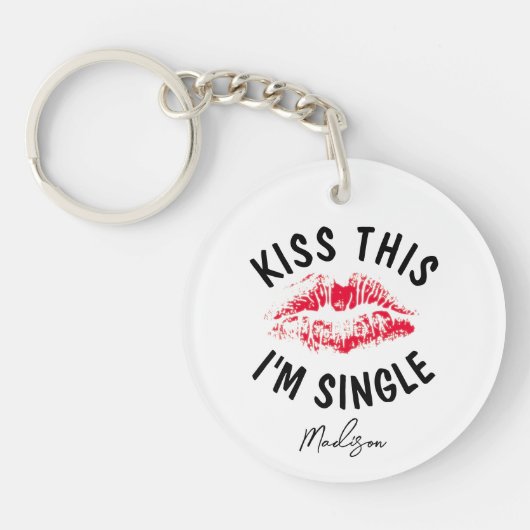 Kiss dit Im Monogram van het enige Funny Anti Vale Sleutelhanger (Voorkant)