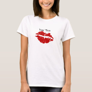Kiss Dit T-shirt met rode lips