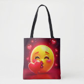 Kiss Emoji: Love and Hearts Art Tote Bag (Voorkant)