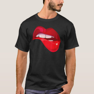 Kiss en vul roodbruine Valentijnsdag aan T-shirt