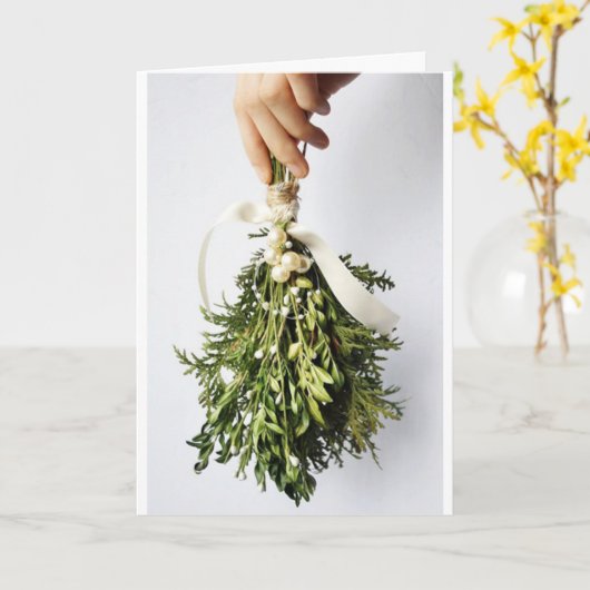 KISS EN WISSEN EN MISTLETOE VOOR ZEKERHEID KAART (Gele Bloem)