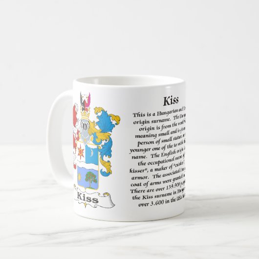 Kiss Family Hungarian Coat of Arms mok (Voorkant links)