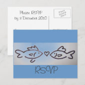kiss fish RSVP-kaart Uitnodiging Briefkaart (Voorkant / Achterkant)