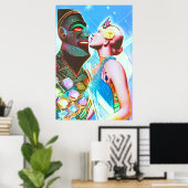 Kiss for a Star Kingdom Psychedelic Dream Pop Poster (Thuiskantoor)