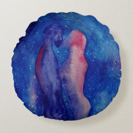 Kiss geborsteld Polyester Ronde werpen kussen