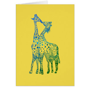 Kiss Giraffes Afrikaans Giraffe Briefkaart