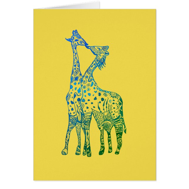 Kiss Giraffes Afrikaans Giraffe Briefkaart (Voorkant)