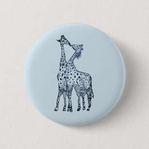 Kiss Giraffes Ronde Badge Button 5,7 Cm