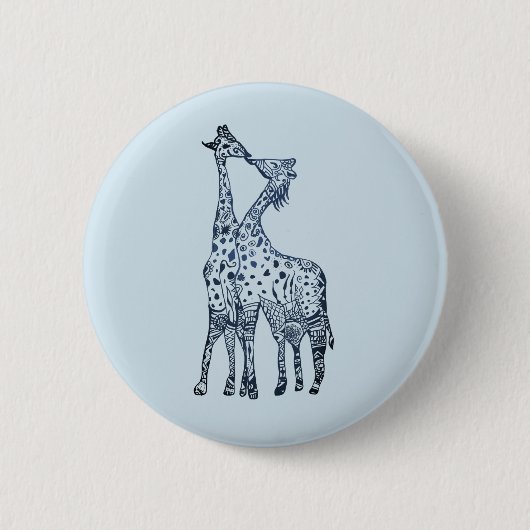 Kiss Giraffes Ronde Badge Button 5,7 Cm (Voorkant)