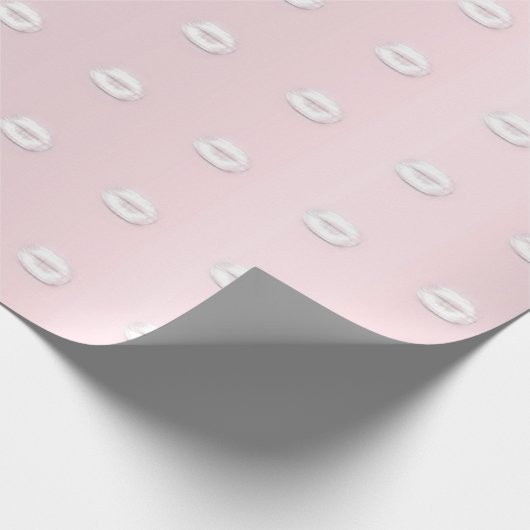 Kiss Glitter roze Afstuderen Roze witte lippen Cadeaupapier (Hoek)