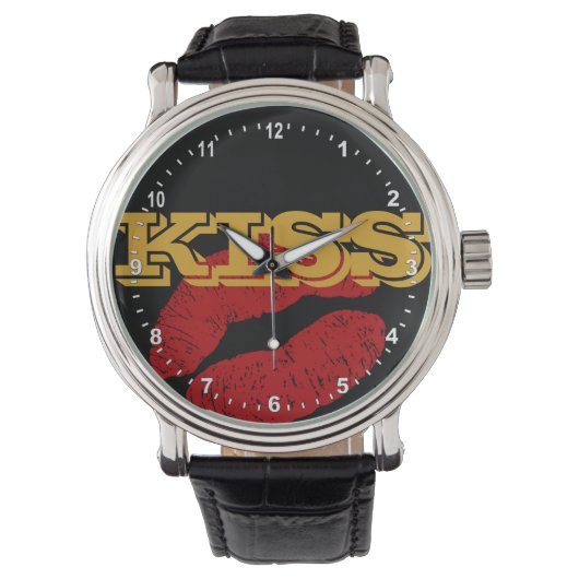 KISS Gouden retro horloge / Fun Party klassieker (Voorkant)