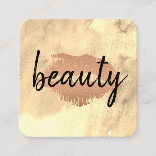 Kiss Handgeschreven Waterverf Vierkante Visitekaartje (Voorkant)