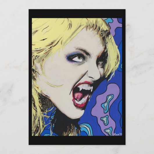 ‘Kiss Hard’ Painting on a Small-Scale Print  Kaart (Voorkant)