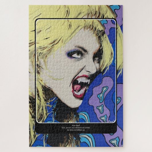 ‘Kiss Hard’ Schilderij op een Legpuzzel (Verticaal)