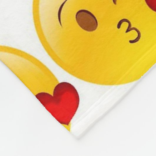 Kiss-Heart emoji Fleece Deken (Hoek)