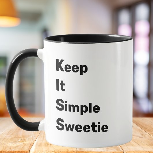 KISS: Houd het simpel lieverd, grappige collega-qu Mok