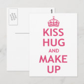 Kiss Hug en make-up Briefkaart (Voorkant / Achterkant)