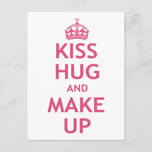Kiss Hug en make-up Briefkaart (Voorkant)