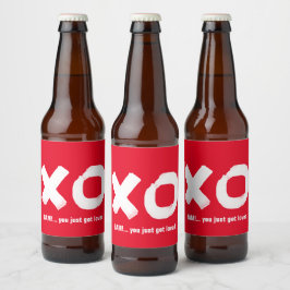 Kiss Hug Red en White Beer Label Bier Etiket