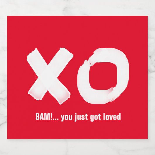 Kiss Hug Red en White Beer Label Bier Etiket (Enkel label)