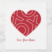 Kiss Hugs Hart Wijn Label Wijn Etiket (Enkel label)