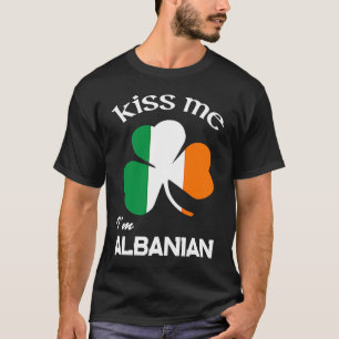Kiss Ik ben Albanees Shamrock Albanië St Patrick's T-shirt