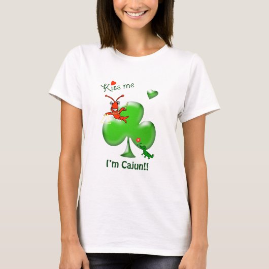 Kiss, ik ben Cajun Crawfish St Patrick's Day T-shirt (Voorkant)