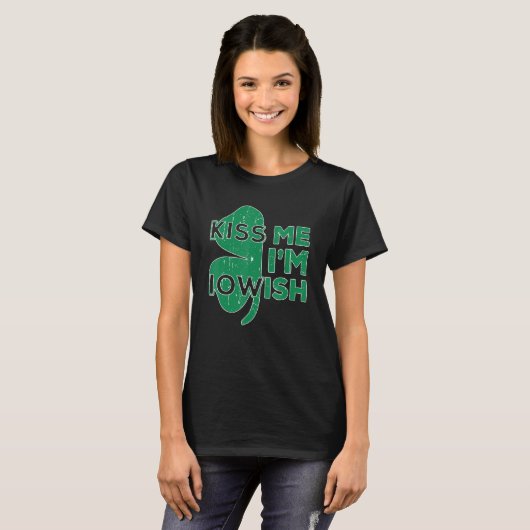 Kiss Ik ben Iowish Saint Patrick's Day Womens Kind T-shirt (Voorkant volledig)