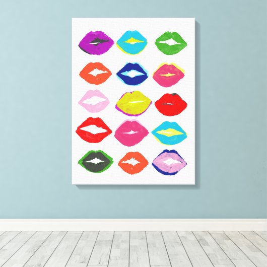 Kiss Kiss Canvas Afdruk (Insitu (Houten vloer))