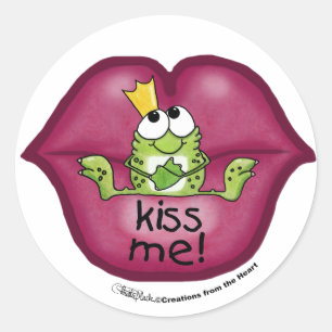 Kiss Kiss Kiss, kikker Ronde Sticker