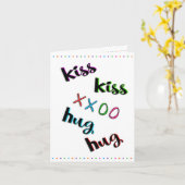 Kiss Kiss Knuffel Knuffel Liefde Liefhebber Leuke Kaart (Gele Bloem)