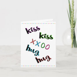 Kiss Kiss Knuffel Knuffel Liefde Liefhebber Leuke  Kaart