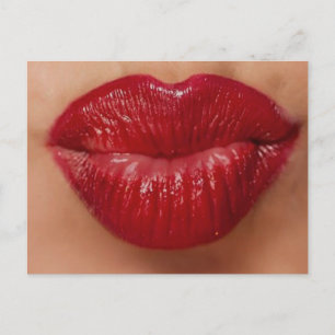 Kiss Kiss Red Lips Love Briefkaart
